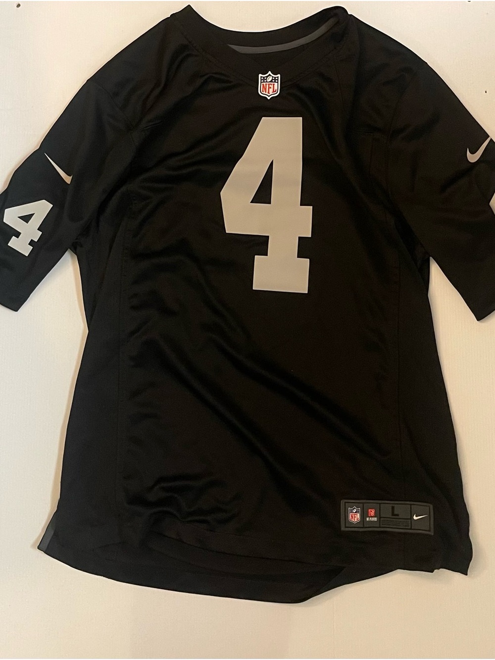NFL Men's Black Jersey with Gray Number 4